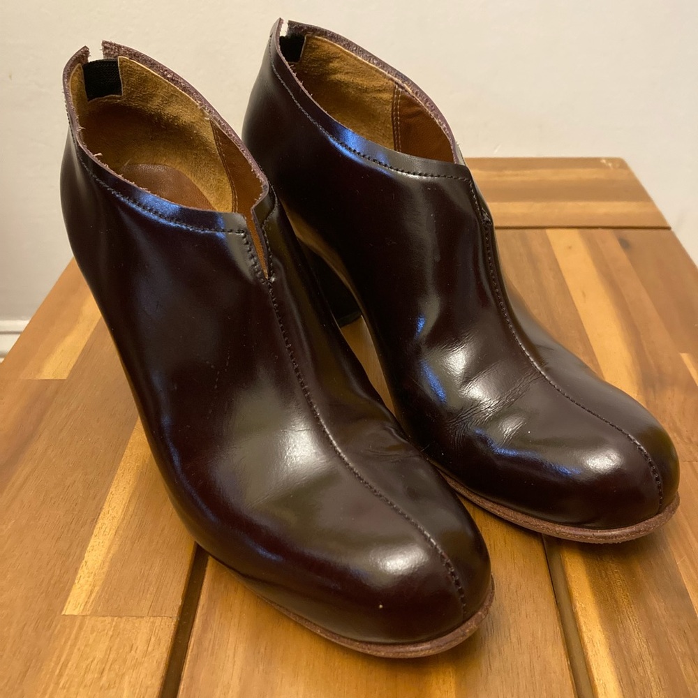 Rachel Comey Burgundy Leather Ankle Boots